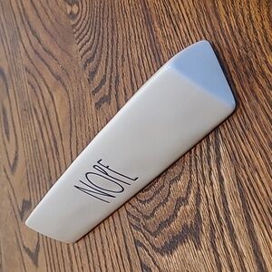 Rae Dunn White Ceramic 'NOPE' Plaque/paperweight